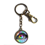 Colorful Eyes Throat Chakra Keychain Key Chain Key Ring