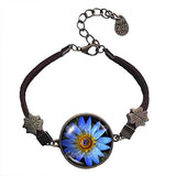 Blue Lotus Flower Bracelet Spring Symbol Pendant Fashion Jewelry Yoga Charms Woman