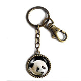 Baby Panda Keychain Keyring Car Black and White Bear