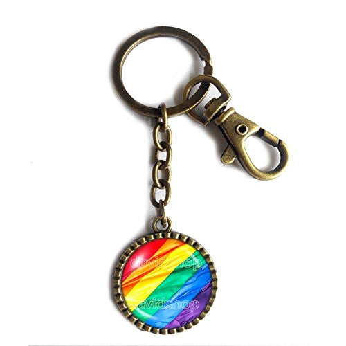 Gay Pride Rainbow Flag Keychain Cute Keyring Cosplay