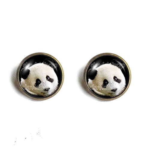 Baby Panda Ear Cuff Earring Black and White Bear Pendant Fashion Jewelry Cute Animal Cosplay