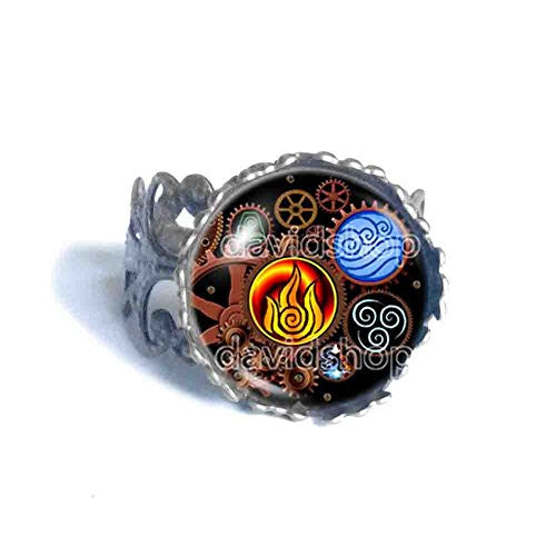 Avatar the last Airbender Ring Fire Elements Water Tribe Legend of Korra Steampunk Gear