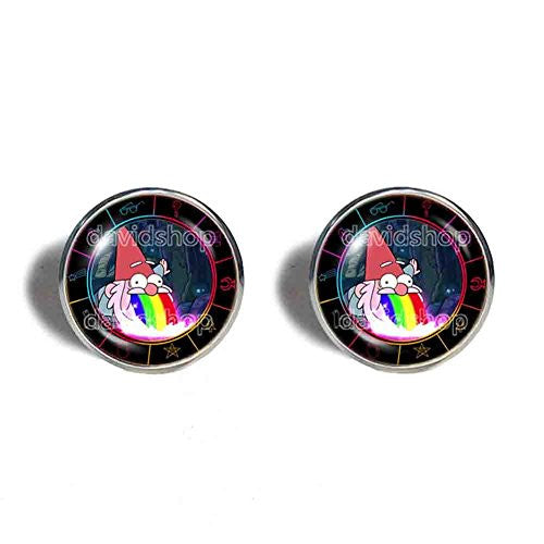 Gravity Falls Rainbow Gnome Cufflinks Cuff links Jewelry Steve Cosplay