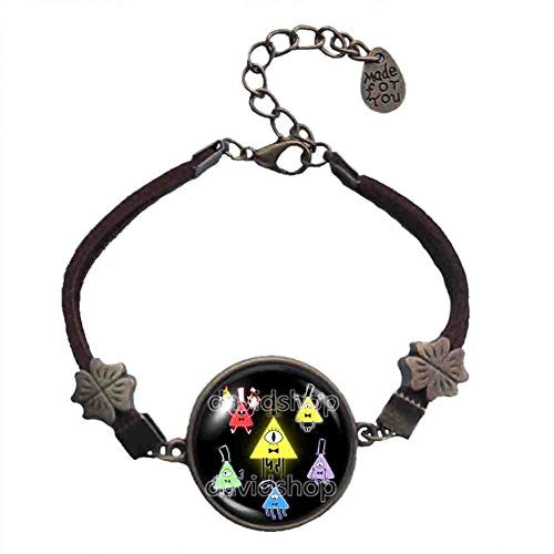 Gravity Falls Bill Cipher Wheel Bracelet Symbol Pendant Fashion Jewelry Multicolor