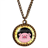 Gravity Falls Waddles Necklace Bill Cipher Wheel Pendant Pig Jewelry Cosplay Cute Gift
