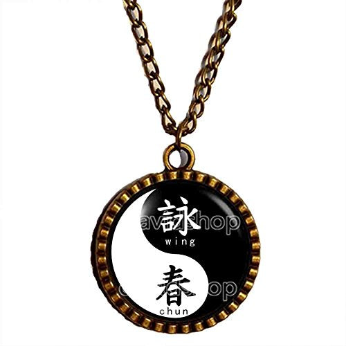 Wing Chun Necklace Kung Fu Pendant Yin Ying Yang Jewelry