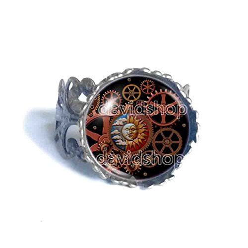 Sun Moon Ring Face Kissing Charm Yoga Gear Steampunk Symbol Fashion Jewelry Cosplay Cute Gift