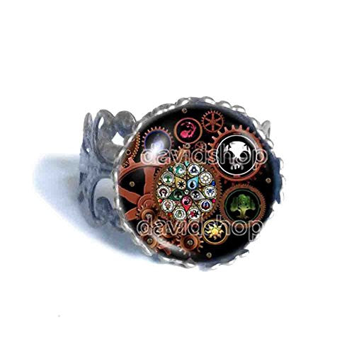 Magic the Gathering Ring Steampunk Pendant Fashion Mana Jewelry Cosplay MTG Gear Symbol
