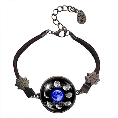 Moon Phases Bracelet Pendant Fashion Jewelry Blue