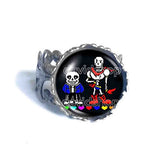 Undertale Sans Papyrus Ring Skeleton Brother Red Heart Blue Pink