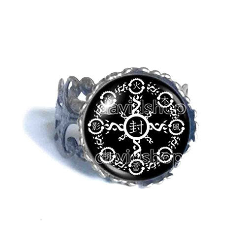Naruto Seal Ring Element Fashion Jewelry Cute Anime Cosplay Symbol