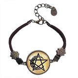 Wiccan Symbol Bracelet Pentacle Moon Pendant Fashion Jewelry Cosplay