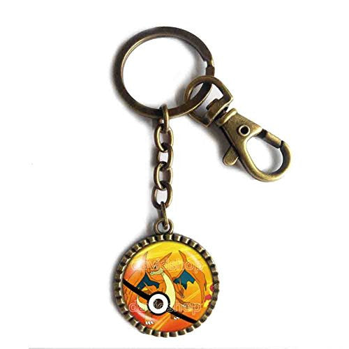 Pokemon Charizard Y Pokeball Keychain Key Chain Key Ring Cute Keyring Car Anime Charizardite Y Mega Stone Cosplay - DDavid'SHOP