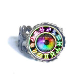 Colorful Eyes Homestuck Ring God Mandala Constellation Zodiac