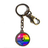 Bisexual Gay Pride Keychain Cute Keyring Car Bi LGBT Flag Rainbow