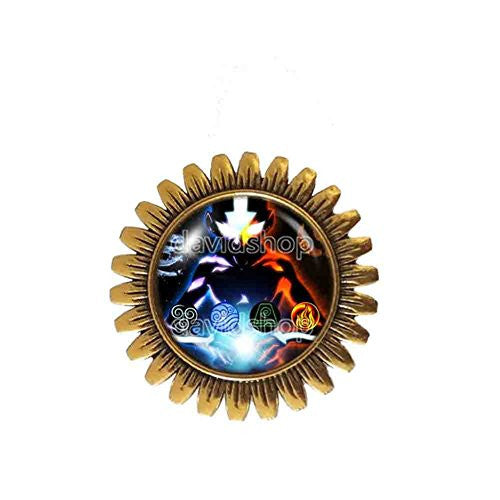 Avatar the last Airbender Brooch Badge Pin Fire Elements Water Tribe Earth Kingdom