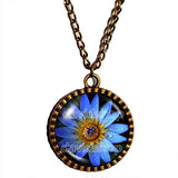 Blue Lotus Flower Necklace Spring Symbol Pendant Fashion Jewelry Yoga Charms Woman - DDavid'SHOP