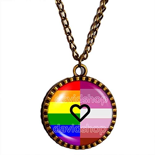 Gay Lesbian Pride Necklace Pendant LGBT Flag Jewelry