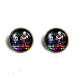 Undertale Sans Papyrus Ear Cuff Earring Skeleton Brother Red Heart Blue Pink