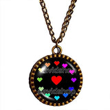 Undertale Necklace Pendant Jewelry Game Charm Cosplay Undyne Colorful Love Heart Shaped