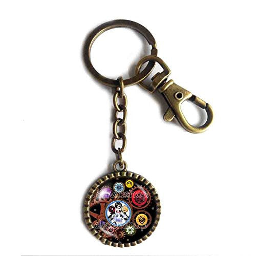 RWBY Keychain Keyring Car Blake Yang Ruby Symbol Mark Steampunk Pendant Cute Gift Weiss Cosplay Gear