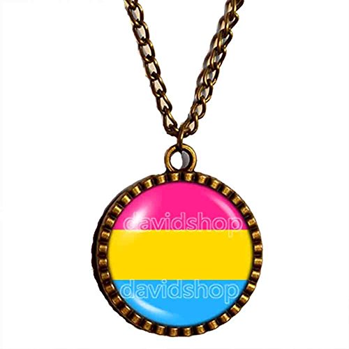 Pan Pride Necklace Pendant Flag Pansexual Jewelry
