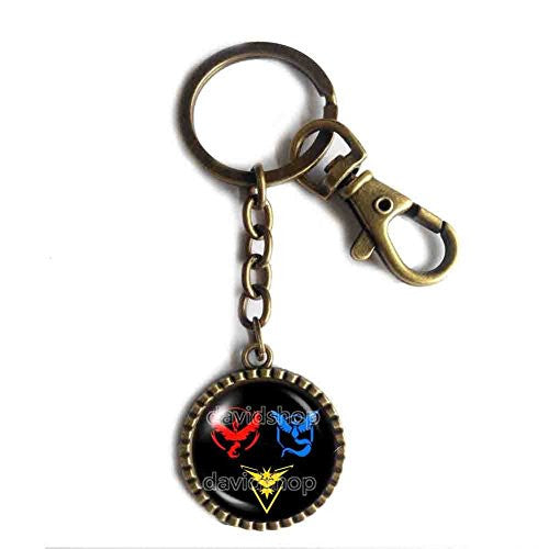Team Instinct Keychain Keyring Mystic Valor Symbol Cosplay Charm