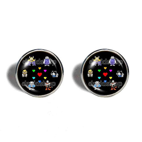 Undertale Sans Papyrus Cufflinks Cuff links Jewelry Cosplay Skeleton Brother Heart Undyne Cosplay