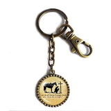 PRAYING COWBOY Keychain Keyring Car Symbol Cross Horse Christian