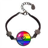 Bisexual Gay Pride Bracelet Bi LGBT Flag Rainbow Pendant Jewelry