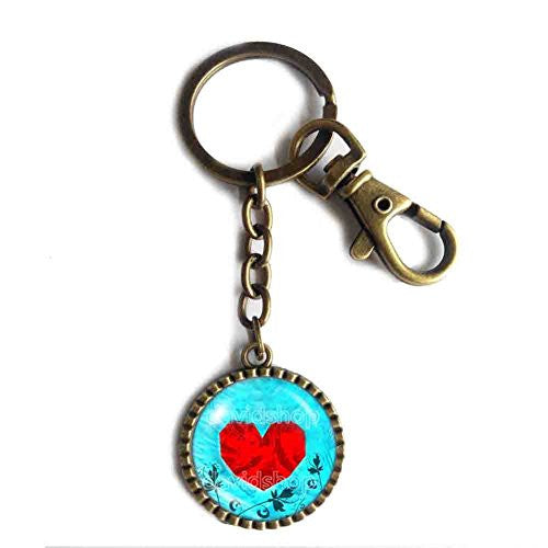 The Legend Of Zelda Keychain Keyring Car Symbol Heart Container Ocarina of Time Cosplay Charm
