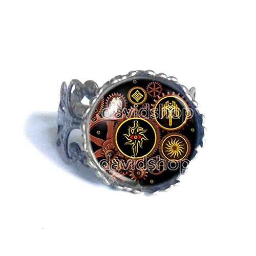 Kirkwall Dragon Age Ring Gear Steampunk Symbol Sign Fashion Jewelry Cosplay Cute Gift