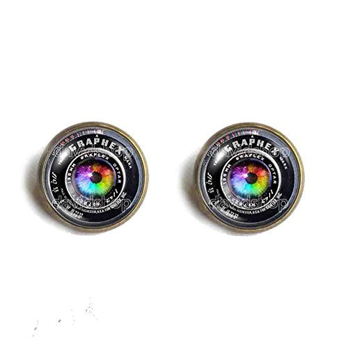 Colorful Eyes Vintage Old Camera Lens Ear Cuff Earring Symbol Picture Art Fashion Jewelry