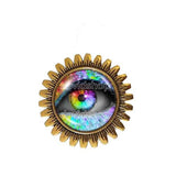 Colorful Eyes Throat Chakra Brooch Badge Pin Symbol Pendant Fashion Jewelry Cosplay Charm Cute Gift