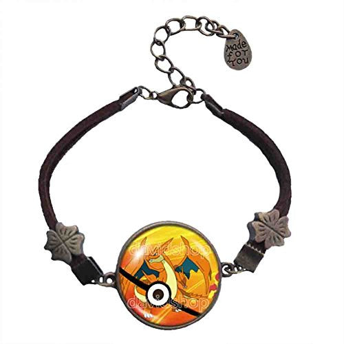 Pokemon Charizard Y Pokeball Bracelet Charizardite Y Mega Stone Pendant Jewelry Cosplay Charm - DDavid'SHOP