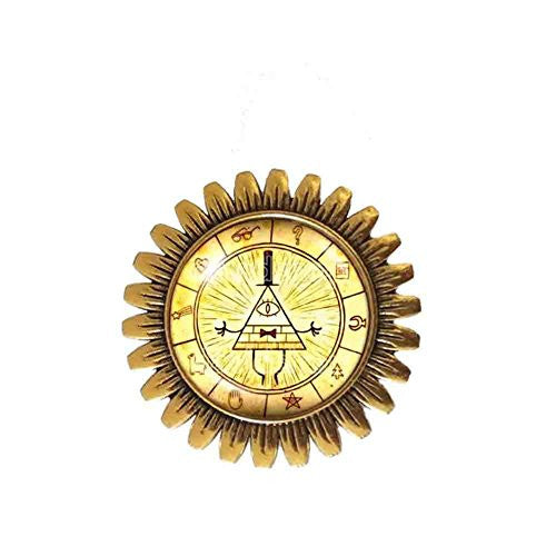 Gravity Falls Bill Cipher Wheel Brooch Badge Pin Fashion Jewelry Cute Gift Symbol Cosplay