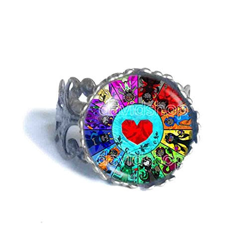 Homestuck Ring God Mandala Cosplay Heart Container Fashion Jewelry Zodiac