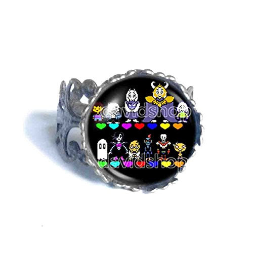 Undertale Ring Pendant Fashion Jewelry Doggo Undyne Cosplay Red Heart Multicolor Sans