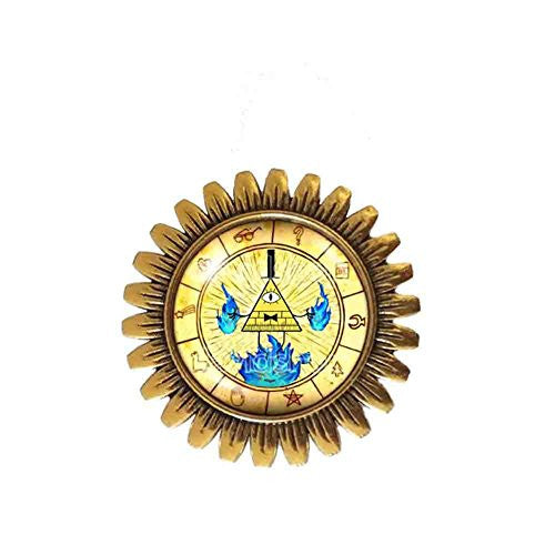 Gravity Falls Bill Cipher Wheel Brooch Badge Pin Symbol Fashion Jewelry Stanley Soos Cute Gift
