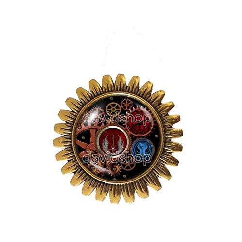 Jedi Order Brooch Badge Pin Jewelry Symbol Logo Emblem Cosplay Gear Steampunk