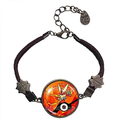 Pokemon Blaziken Pokeball Bracelet Blazikenite Mega Stone Pendant Jewelry Cosplay Charm