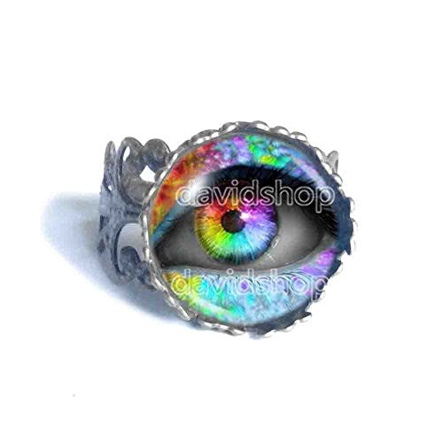 Colorful Eyes Throat Chakra Ring Symbol Pendant Fashion Jewelry Cosplay Charm Cute Gift