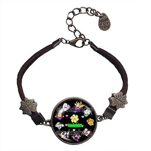 Undertale Bracelet Pendant Jewelry Game Undyne Vulkin Toriel Heart Shaped Sunflower