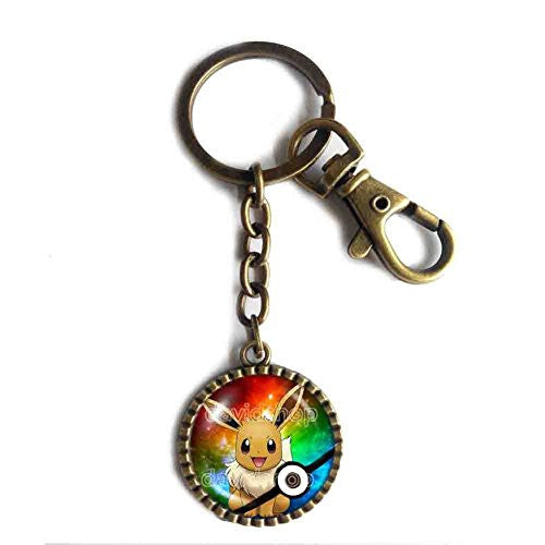 Pokemon Eevee Keychain Key Chain Key Ring Cute Keyring Car Symbol Eeveelution Anime Pokeball Pendant Cosplay Cute Gift - DDavid'SHOP