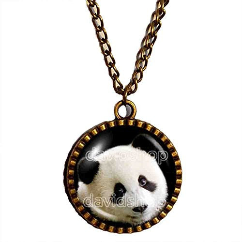 Baby Panda Necklace Black and White Bear Pendant Fashion Jewelry Cute Animal Cosplay - DDavid'SHOP