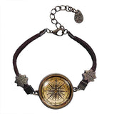 Antique Vintage Nautical Compass Bracelet Symbol Photo Art Glass Pendant Fashion Jewelry Cosplay