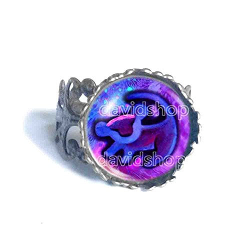 The Lion King Simba Rafiki Ring Symbol Fashion Jewelry Cosplay Cute Gift Blue