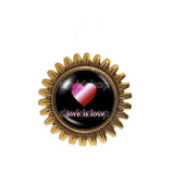 Love Is Love Lesbian Pride Brooch Badge Pin Fashion Jewelry Heart Flag Rainbow LGBTQ Symbol Art Cute Gift Colorful Hip Hop Charm