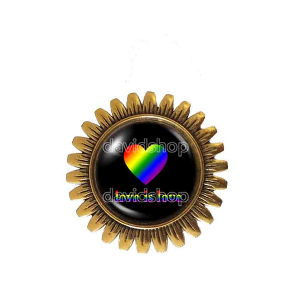 Love Is Love Gay Pride Brooch Badge Pin Fashion Jewelry Heart Flag Rainbow LGBTQ Symbol Art Cute Gift Colorful Hip Hop Charm