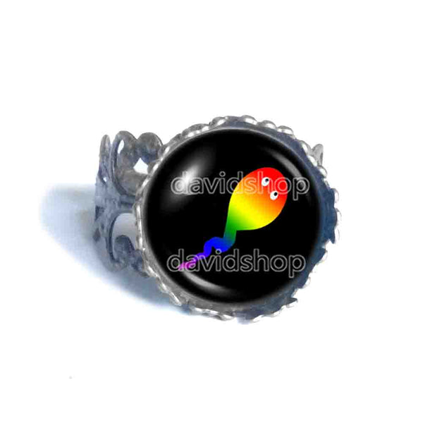 Cute Gay Pride Ring Fashion Jewelry Flag Rainbow LGBTQ Symbol Colorful Hip Hop Charm